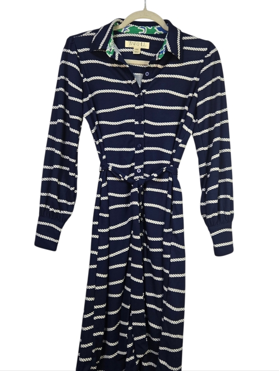 TWRHLL by Christie Brinkley Dresses & Skirts - TWRHLL By Christie Brinkley Sz PXS Navy Rope-Print L/Sl Tie Shirt Dress